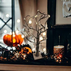 Halloween Spooky Lighted 18” Tree Witch Village Ghost Town Scraggly Haunting